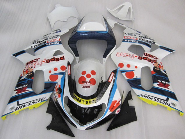 Descuento Carenados Moto Suzuki GSXR 600 2001-2003 - Blanco Azul Rojo Amarillo Negro Dark Dog