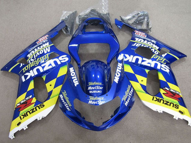 Descuento Carenados Moto Suzuki GSXR 600 2001-2003 - Azul Amarillo Telefonica MoviStar