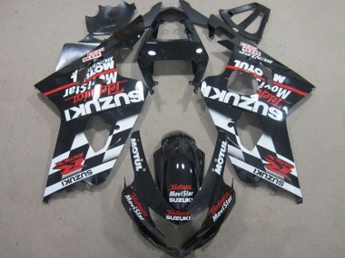 Descuento Carenados Moto Suzuki GSXR 600 2004-2005 - Negro Brillante Rojo Blanco Telefonica MoviStar