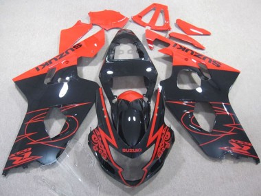 Descuento Carenados Moto Suzuki GSXR 600 2004-2005 - Negro Brillante Rojo