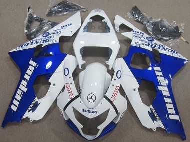Descuento Carenados Moto Suzuki GSXR 600 2004-2005 - Blanco Azul Jordan Motul