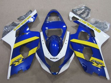 Descuento Carenados Moto Suzuki GSXR 600 2004-2005 - Azul Blanco Amarillo