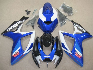 Descuento Carenado Moto Suzuki GSXR 600 2006-2007 - Blanco Azul Negro Brillante Rojo
