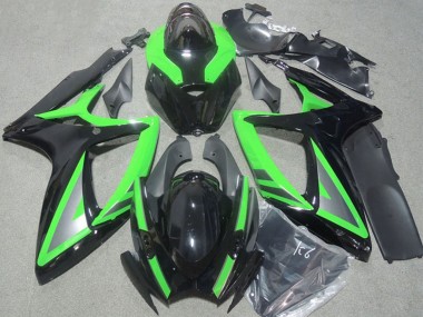 Descuento Carenados Moto Suzuki GSXR 600 2006-2007 - Verde Negro Brillante Plata