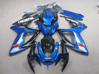 Descuento Carenados Moto Suzuki GSXR 600 2006-2007 - Azul Blanco Negro Brillante Rojo