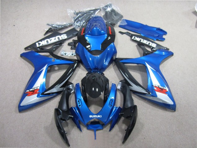 Descuento Carenados Moto Suzuki GSXR 600 2006-2007 - Azul Blanco Negro Brillante Rojo