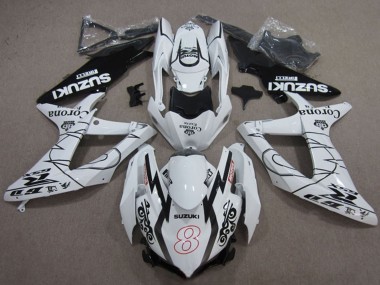 Descuento Carenados Moto Suzuki GSXR 600 2008-2010 - Blanco Negro Corona Extra Motul 8