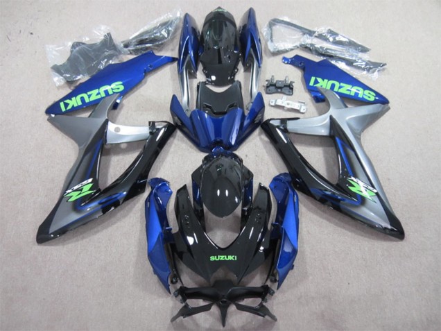 Descuento Carenados Moto Suzuki GSXR 600 2008-2010 - Azul Plata Negro Brillante Verde