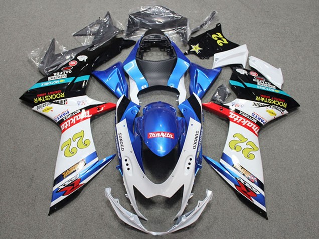 Descuento Carenados Moto Suzuki GSXR 600 2011-2024 - Azul Blanco Rojo Negro Rockstar 22