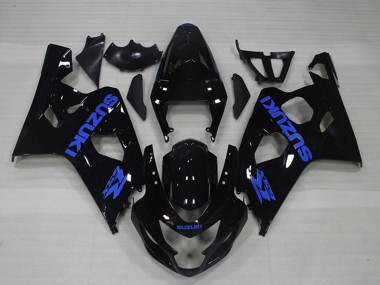 Descuento Carenados Moto Suzuki GSXR 750 2004-2005 - Negro Brillante Azul Calcomanía