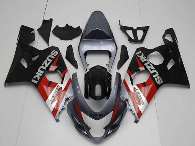 Descuento Carenados Moto Suzuki GSXR 750 2004-2005 - Plata Gris Rojo Negro