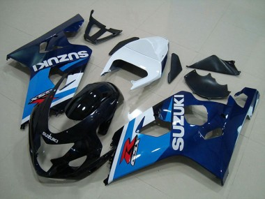 Descuento Carenados Moto Suzuki GSXR 750 2004-2005 - Blanco Azul Negro Brillante