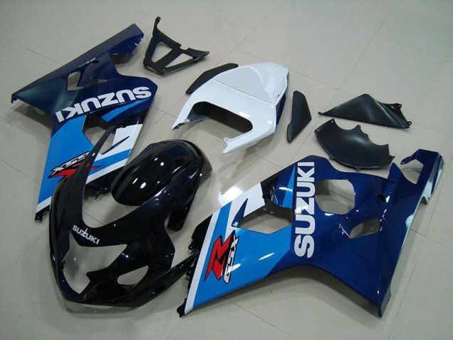 Descuento Carenados Moto Suzuki GSXR 750 2004-2005 - Blanco Azul Negro Brillante