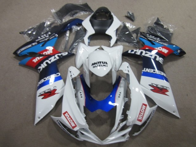 Descuento Carenados Moto Suzuki GSXR 750 2011-2024 - Blanco Azul Motul