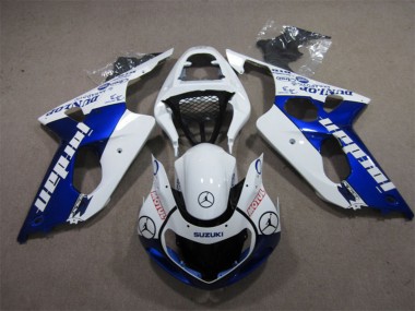 Descuento Carenados Moto Suzuki GSXR 1000 2000-2002 - Blanco Azul Jordan Motul