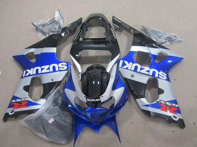 Descuento Carenados Moto Suzuki GSXR 1000 2000-2002 - Azul Plata Negro Rojo Blanco Calcomanía