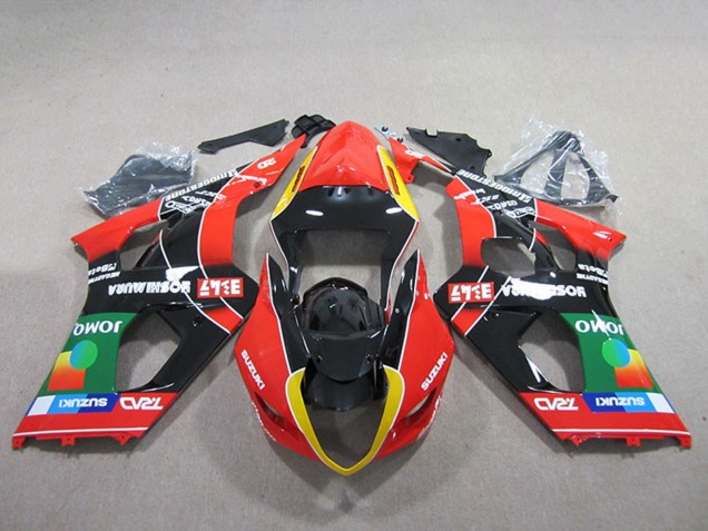 Descuento Carenados Moto Suzuki GSXR 1000 2003-2004 - Rojo Amarillo Verde Negro