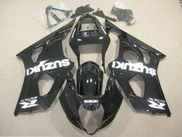Descuento Carenado Moto Suzuki GSXR 1000 2003-2004 - Negro Brillante Blanco Calcomanía