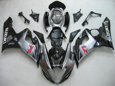 Descuento Kits Carenado Moto Suzuki GSXR 1000 2005-2006 - Negro Brillante Plata Rojo