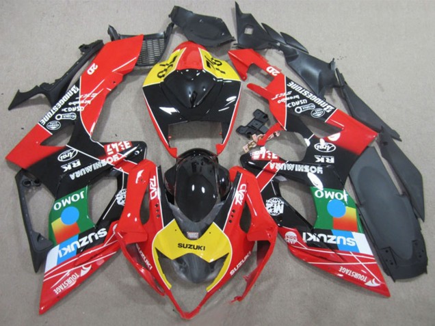 Descuento Carenados Moto Suzuki GSXR 1000 2005-2006 - Negro Rojo Amarillo Azul JOMO