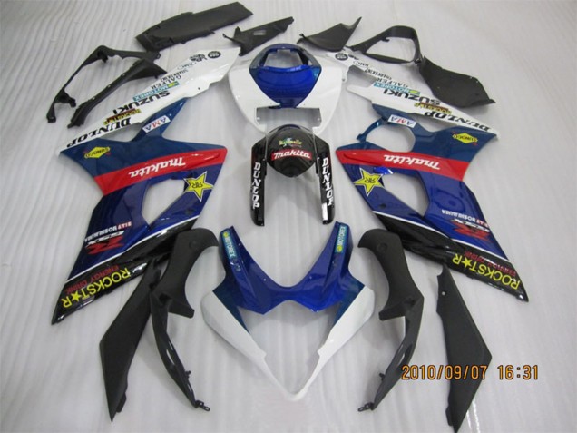 Descuento Carenados Moto Suzuki GSXR 1000 2005-2006 - Azul Blanco Rojo Negro Rockstar