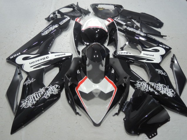 Descuento Carenados Moto Suzuki GSXR 1000 2005-2006 - Negro Brillante Blanco Rojo Faro