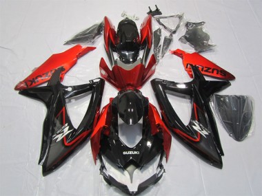 Descuento Carenado Moto Suzuki GSXR 1000 2007-2008 - Negro Brillante Rojo