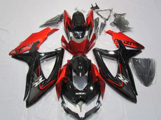 Descuento Carenado Moto Suzuki GSXR 1000 2007-2008 - Negro Brillante Rojo