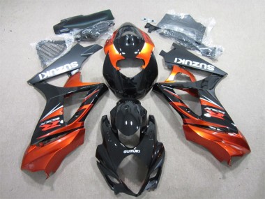 Descuento Carenado Moto Suzuki GSXR 1000 2007-2008 - Negro Brillante Naranja