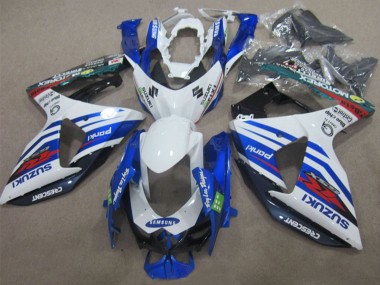 Descuento Carenados Moto Suzuki GSXR 1000 2009-2016 - Blanco Azul Rojo Samsung