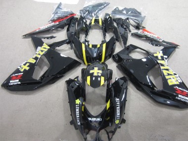Descuento Carenados Moto Suzuki GSXR 1000 2009-2016 - Negro Brillante Amarillo Rizla Lumber Jack