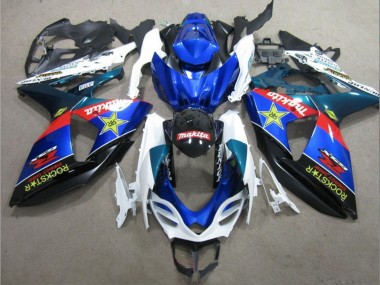 Descuento Carenados Moto Suzuki GSXR 1000 2009-2016 - Blanco Azul Rojo Negro Rockstar