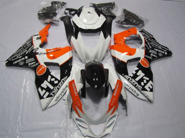 Descuento Carenados Moto Suzuki GSXR 1000 2009-2016 - Blanco Naranja Negro Bright Logic
