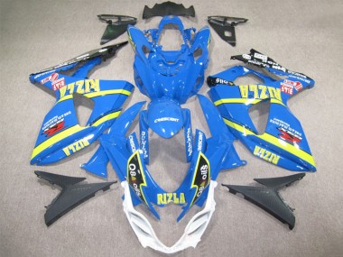 Descuento Carenados Moto Suzuki GSXR 1000 2009-2016 - Azul Amarillo Rizla Q8 Oils