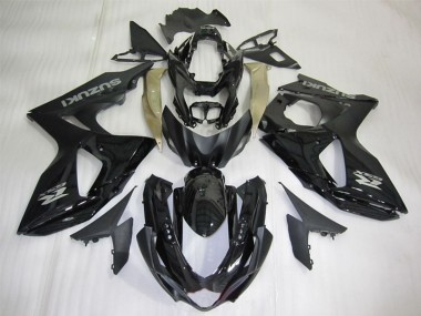 Descuento Carenados Moto Suzuki GSXR 1000 2009-2016 - Negro Brillante Plata Calcomanía