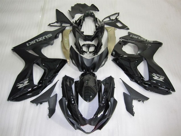 Descuento Carenados Moto Suzuki GSXR 1000 2009-2016 - Negro Brillante Plata Calcomanía