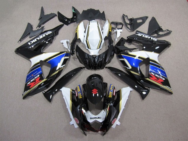Descuento Carenado Moto Suzuki GSXR 1000 2009-2016 - Blanco Azul Negro Dark Dog