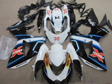 Descuento Carenados Moto Suzuki GSXR 1000 2009-2016 - Blanco Azul Amarillo Negro Brux Dark Dog
