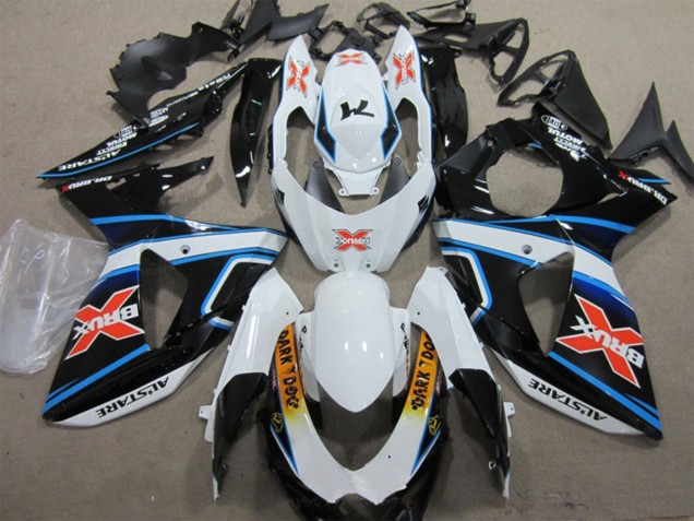 Descuento Carenados Moto Suzuki GSXR 1000 2009-2016 - Blanco Azul Amarillo Negro Brux Dark Dog