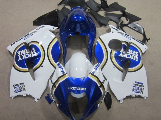 Descuento Carenados Moto Suzuki GSXR 1300 Hayabusa 1996-2007 - Blanco Azul Motul Lucky Strike