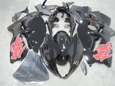 Descuento Carenados Moto Suzuki GSXR 1300 Hayabusa 1996-2007 - Negro Brillante Rojo Calcomanía