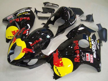 Descuento Carenados Moto Suzuki GSXR 1300 Hayabusa 1996-2007 - Negro Brillante Amarillo Rojo Bull