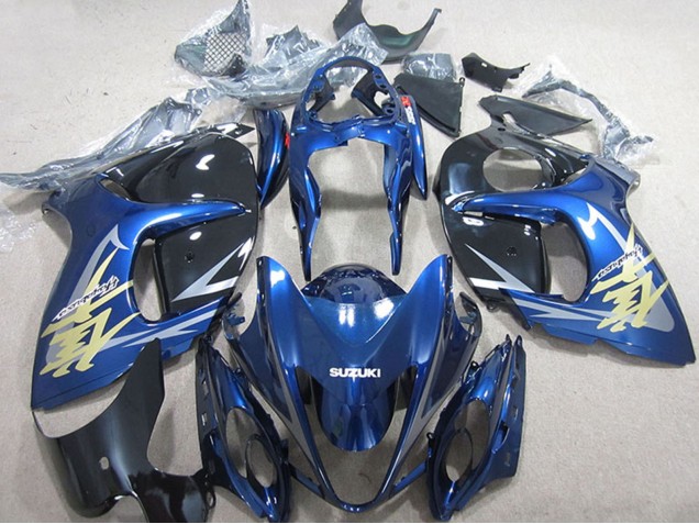 Descuento Carenados Moto Suzuki GSXR 1300 Hayabusa 2008-2020 - Azul Blanco Oro Calcomanía