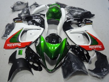 Descuento Carenados Moto Suzuki GSXR 1300 Hayabusa 2008-2020 - Blanco Verde Rojo Makita