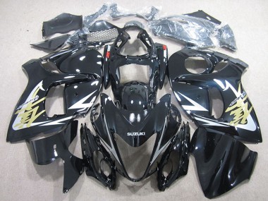 Descuento Carenados Moto Suzuki GSXR 1300 Hayabusa 2008-2020 - Negro Brillante Blanco Oro Calcomanía