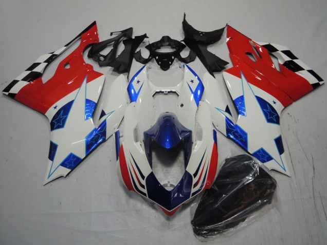 Descuento Carenados Moto Ducati 1199 2011-2014 - Blanco Azul Rojo Negro