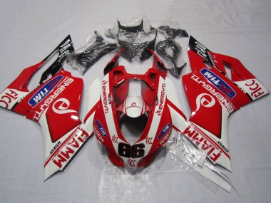 Descuento Carenados Moto Ducati 1199 2011-2014 - Blanco Rojo Fiamm Ficc