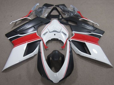 Descuento Carenados Moto Ducati 848 1098 1198 2007-2014 - Blanco Rojo Negro Mate Marvic