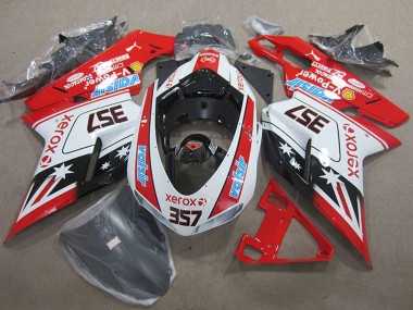 Descuento Carenados Moto Ducati 1098 2007-2014 - Blanco Rojo Negro Xerox 357