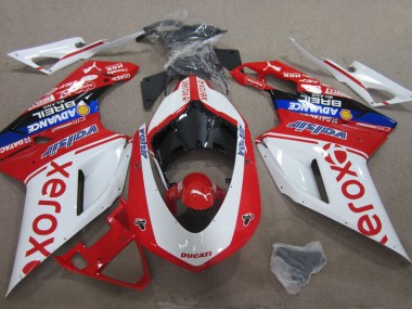 Descuento Carenados Moto Ducati 1098 2007-2014 - Blanco Rojo Azul Negro Valsir Xerox